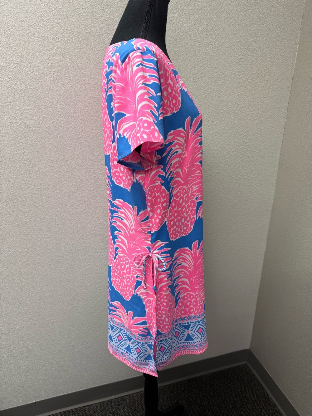 Lilly Pulitzer Pineapple Print Dress Size 14 Pink Blue Tropical Shift - Picture 7 of 12